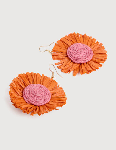 Boucles d'oreilles orange clair femme