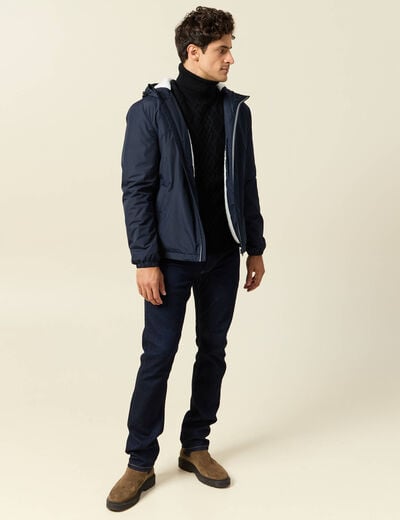 Tricot col montant noir homme