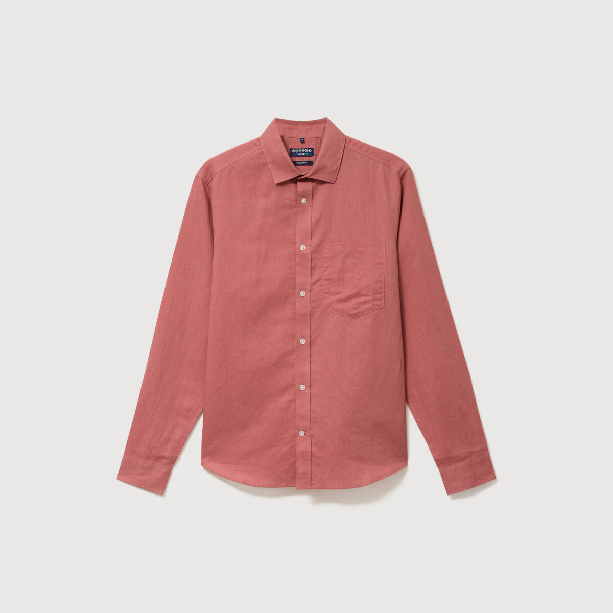 Chemise manches longues rose homme
