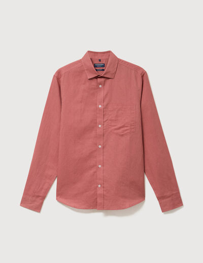 Chemise manches longues rose homme