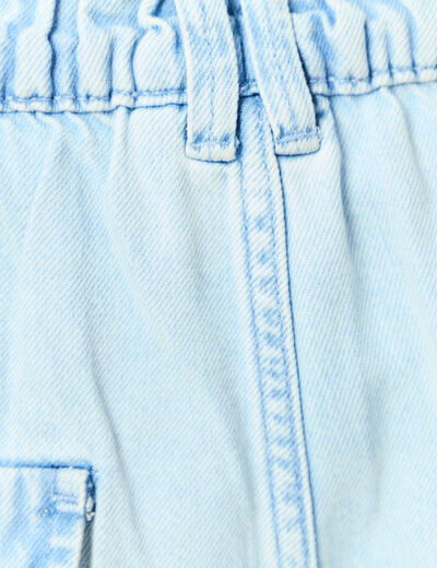 Jeans slouchy taille haute denim bleach femme