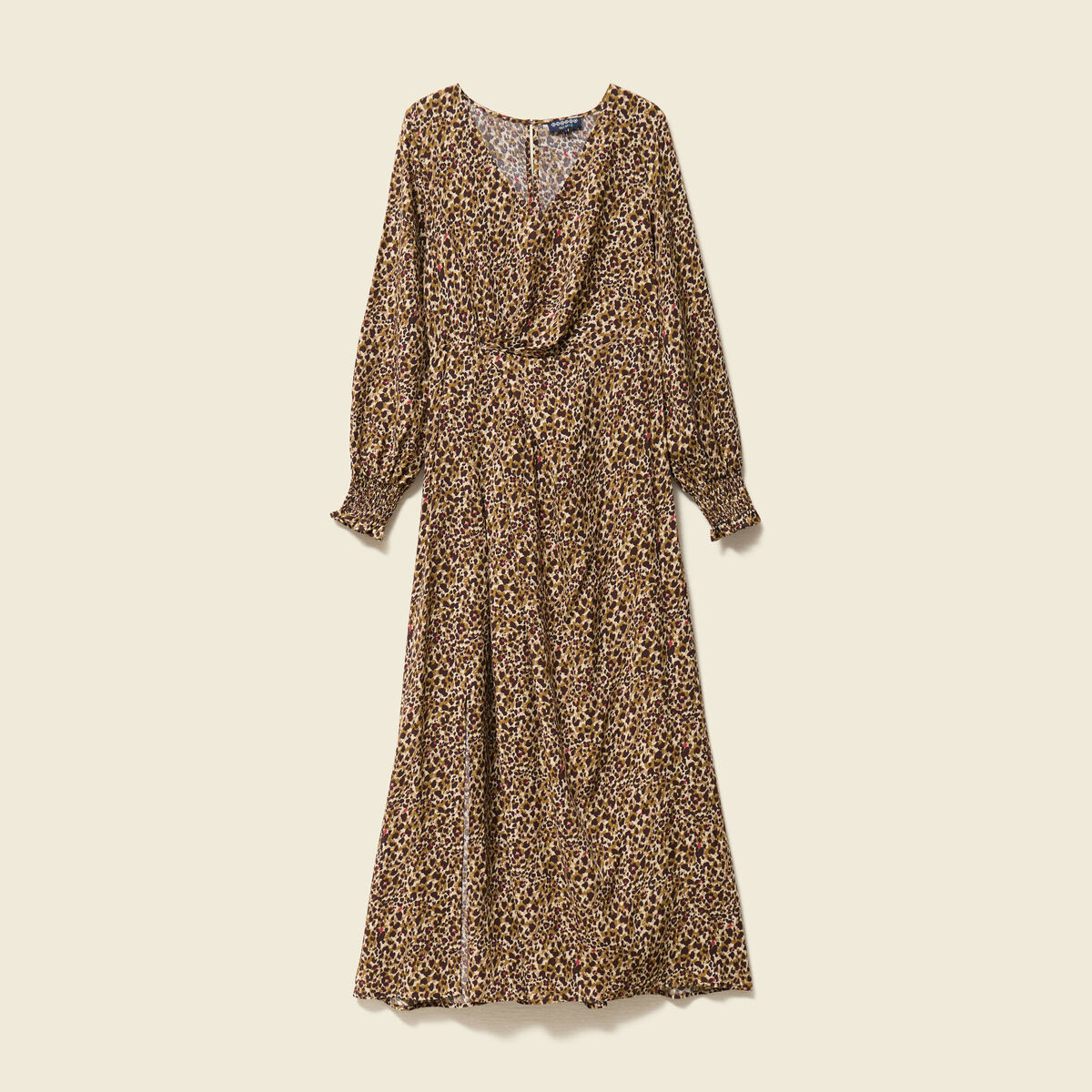Robe longue &eacute;vas&eacute;e taupe femme