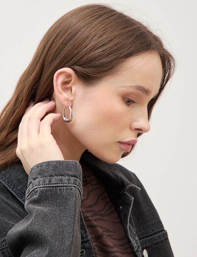 Boucles d'oreilles couleur argent femme