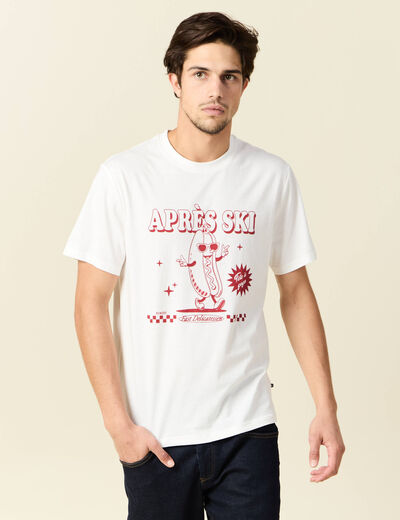 T-shirt manches courtes ecru homme