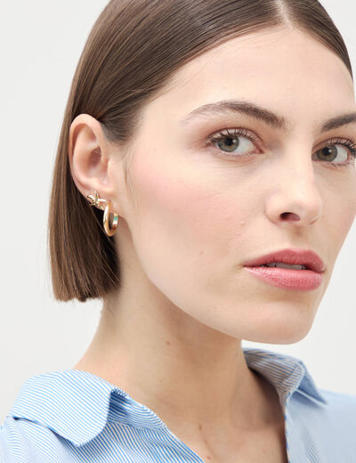 Lot de 3 paires boucles d'oreilles couleur or femme