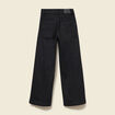 Jeans large taille haute denim noir femme
