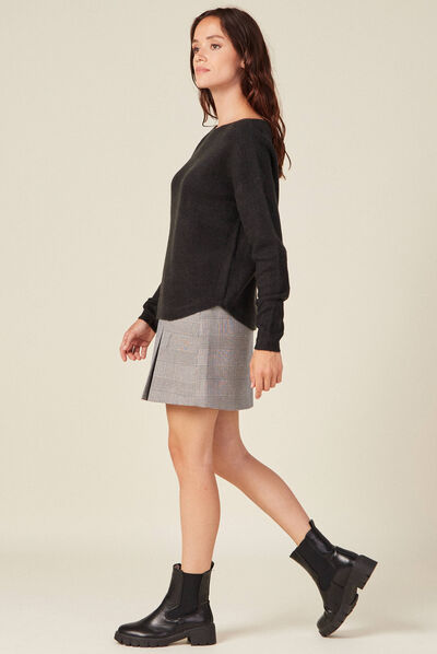 Pull manches longues noir femme