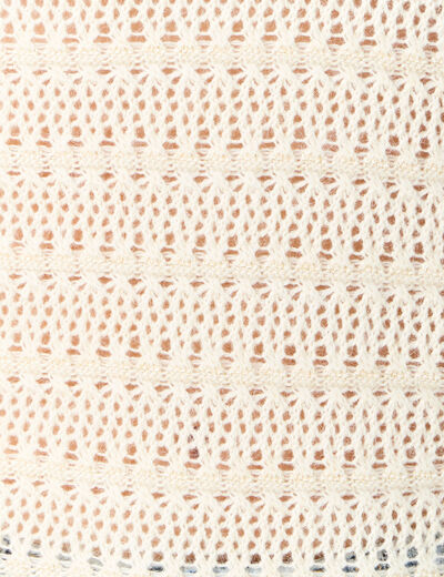 Gilet manches longues creme femme
