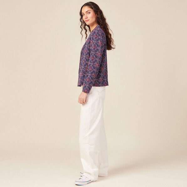 Veste esprit blazer droite bleu marine femme