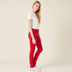 Pantalon slim rouge foncé femme
