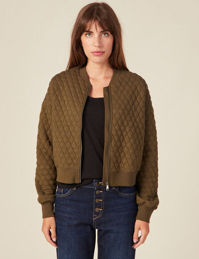 Gilet bomber matelassé vert kaki femme