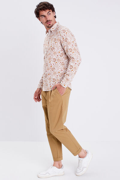 Chemise manches longues ecru homme