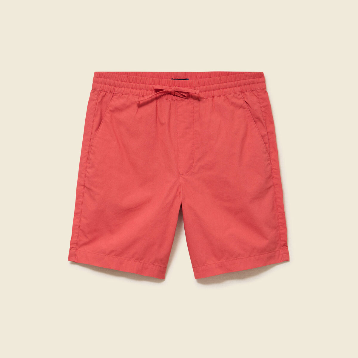 Bermuda en coton rouge corail homme