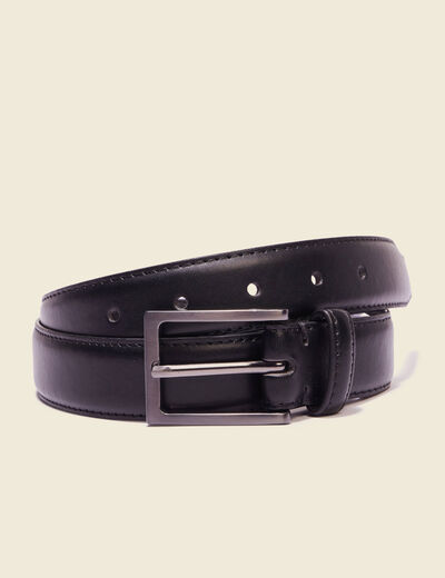 Ceinture fine noir homme