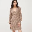 Robe manches longues marron femme