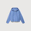 Pull &agrave; capuche zipp&eacute; bleu ciel femme