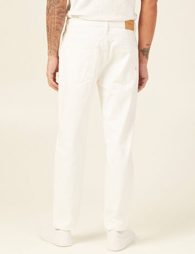 Jeans straight tapered denim blanc homme