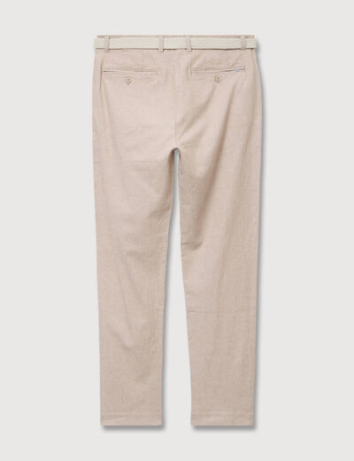 Chino coupe droite longueur 32 beige fonce homme