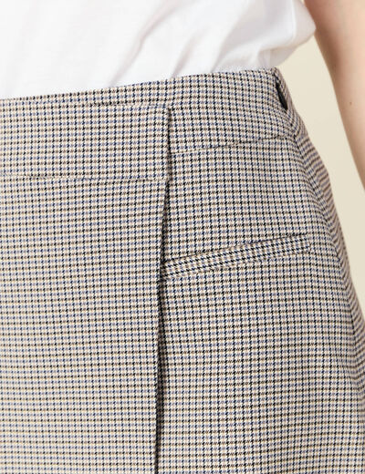 Jupe-short droite bleu marine femme