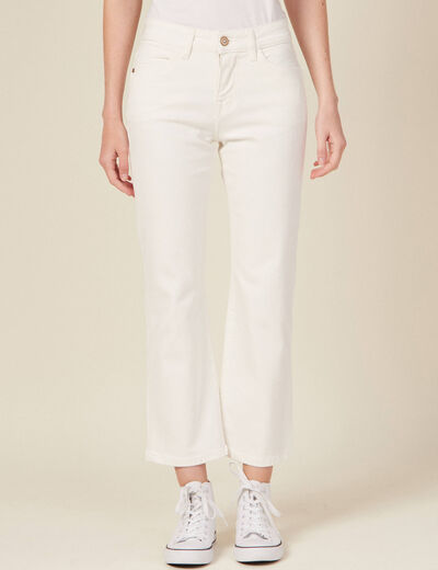 Pantalon éco-responsable denim blanc femme