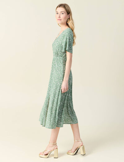 Robe longue éco-responsable vert femme