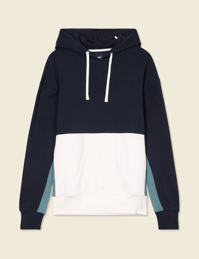 Sweat à capuche bleu marine homme