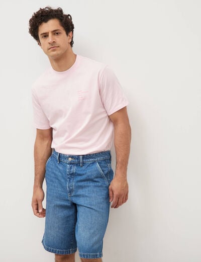 Bermuda en jean coton denim stone homme