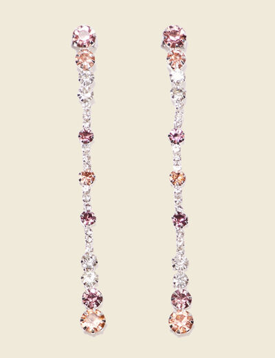 Boucles d'oreilles pendantes gris argent femme
