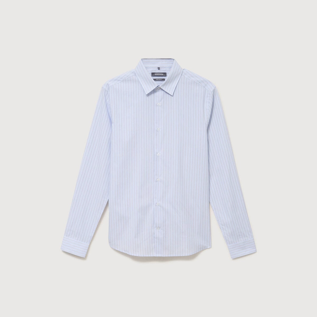 Chemise col am&eacute;ricain manches longues bleu ciel homme