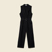 Combinaison salopette sans manches noir femme