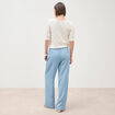 Jeans taille &eacute;lastique coupe droite denim bleach femme