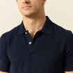 Polo cintré manches courtes en coton bleu marine homme