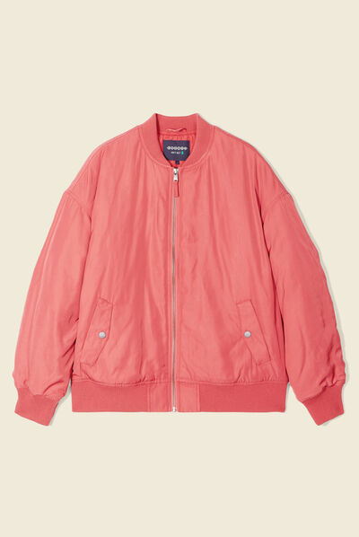 Blouson bomber ample terracotta femme