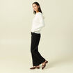 Pull col rond manches longues ecru femme