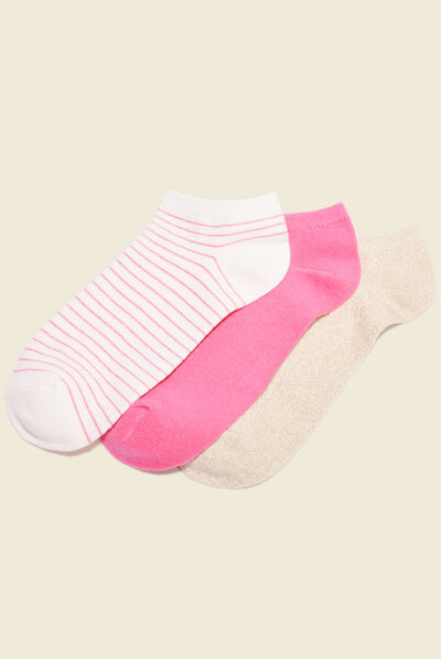 Lot 3 paires chaussettes rose fushia femme