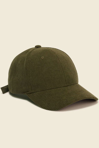 Casquette velours côtelé beige homme