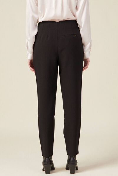 Pantalon cigarette noir femme
