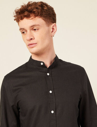Chemise manches longues noir homme
