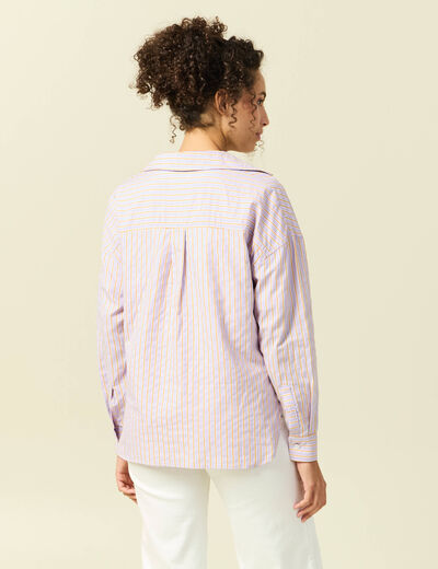 Chemise oversize en coton bleu ciel femme