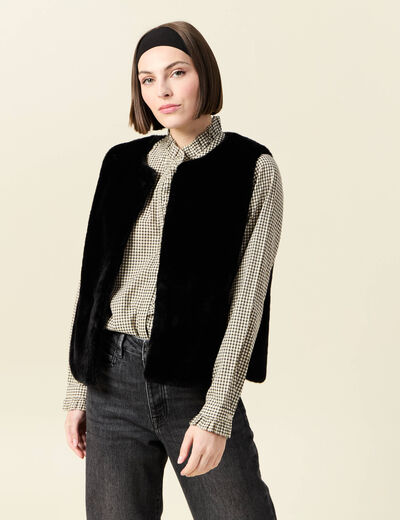 Gilet sans manches doublé noir femme