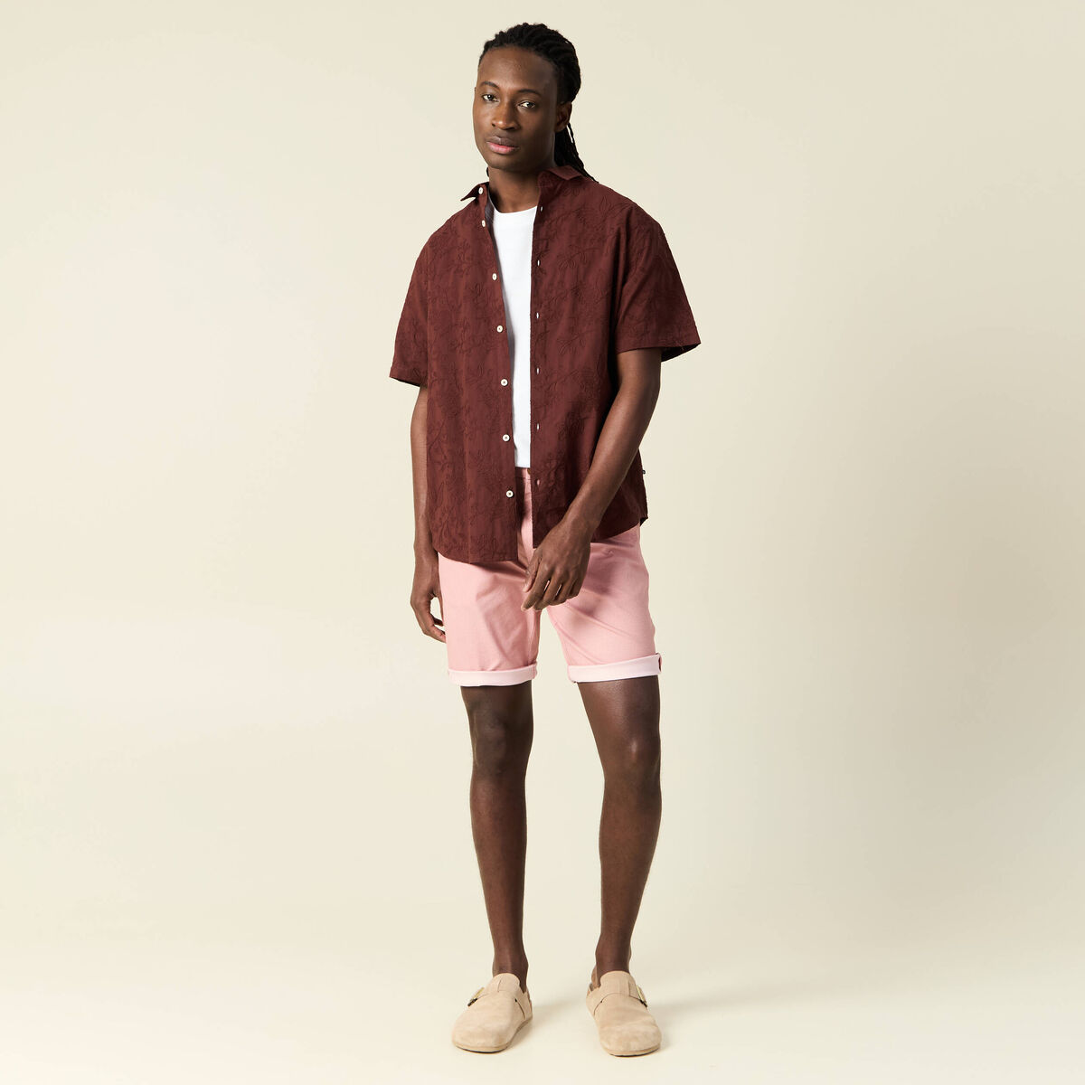 Short rose clair homme