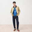 T-shirt en coton manches courtes bleu fonc&eacute; homme