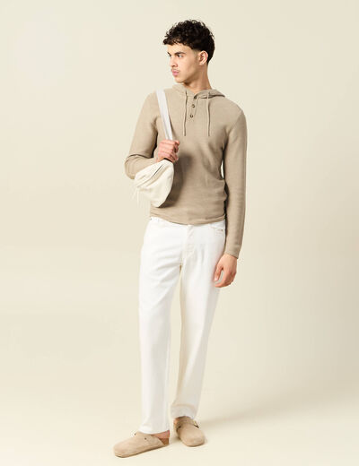 Pull à capuche gris homme
