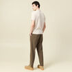 Polo cintr&eacute; col cubain manches courtes sable homme