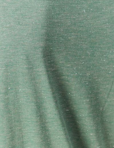 T-shirt droit court manches courtes vert fonc&eacute; femme