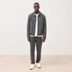 Blouson manches longues doubl&eacute; gris fonc&eacute; homme