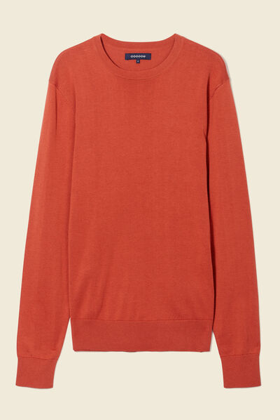 Pull manches longues rouge clair homme