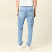 Jeans battle à coulisse denim bleach homme