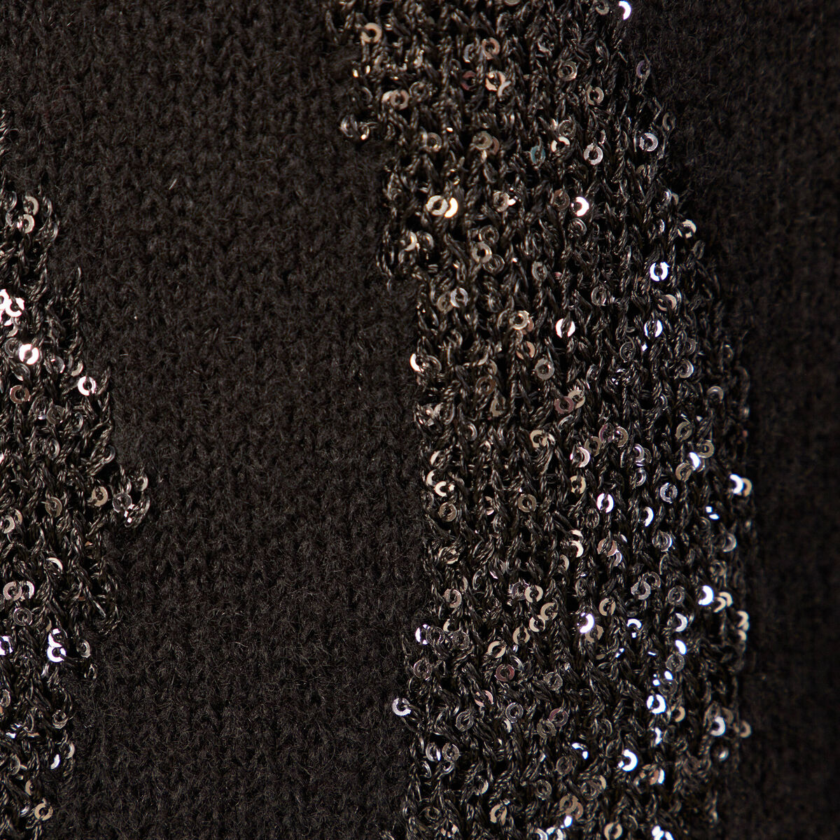 Pull éco-responsable sequins noir femme