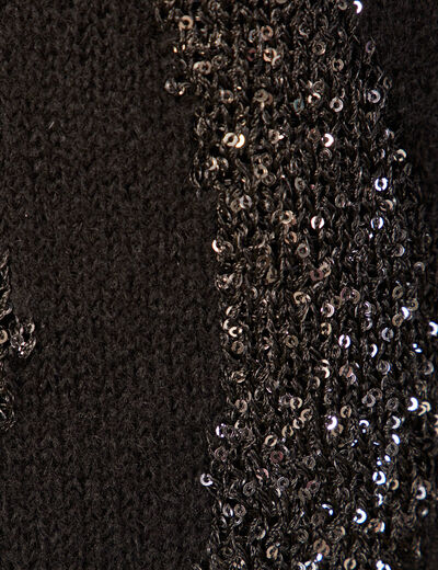Pull éco-responsable sequins noir femme